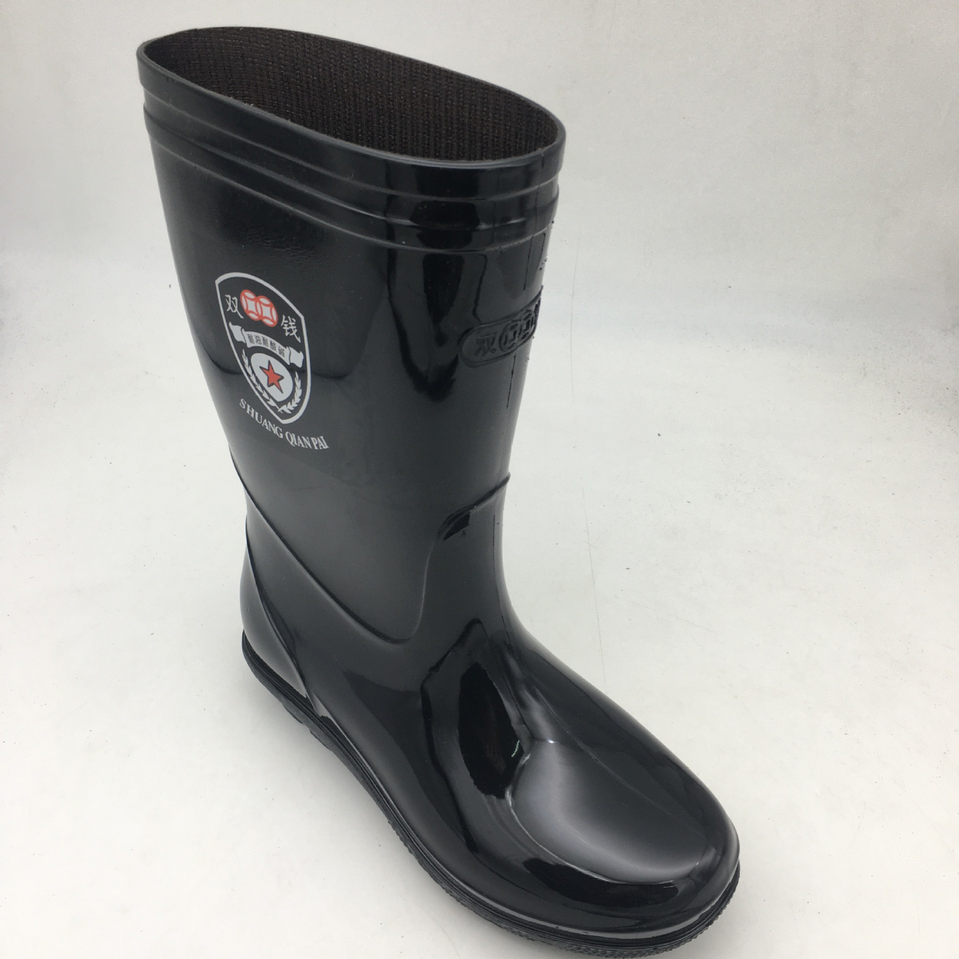 厂家直销上海双钱雨鞋男中筒pvc防滑雨靴耐油耐酸碱劳保靴批发