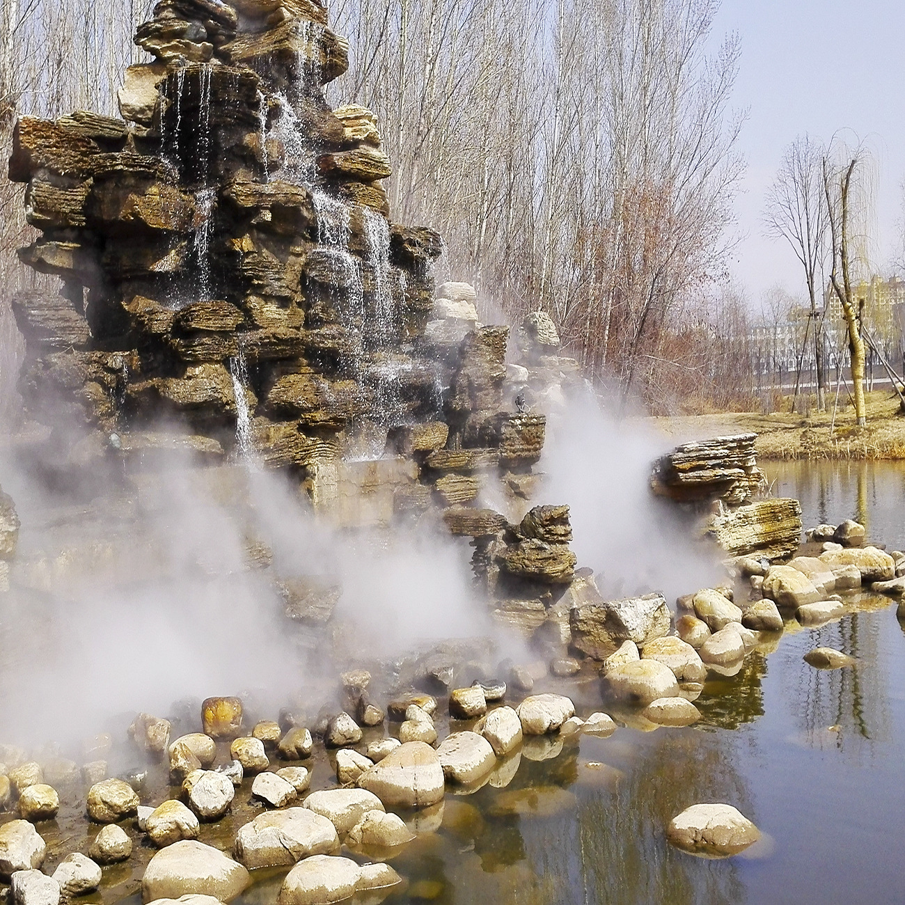 小区园林造雾设备景观人造雾雾森高压微雾系统室内室外降温造景