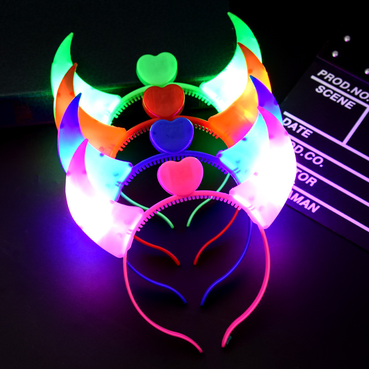 Luminescent Horns Flash Integrated Horn Light Concert Cheering Props Glowing Headdress Stall Toys Wholesale