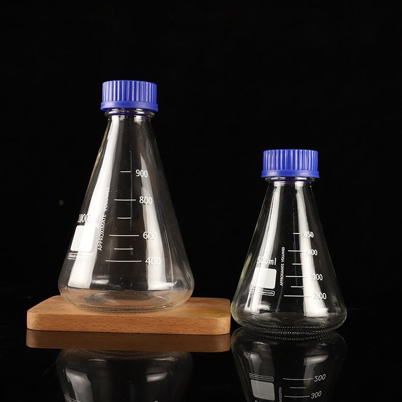 茶色丝口蓝盖试剂瓶密封实验室取样瓶玻璃螺纹口分装药瓶