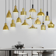 金色单头小吊灯创意个性吧台奶茶店北欧餐厅简约现代橱窗轻奢灯具