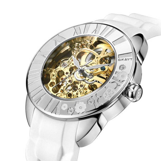 厂家定制机械手表女原创设计跨境热卖高端真皮手表潜水机械表