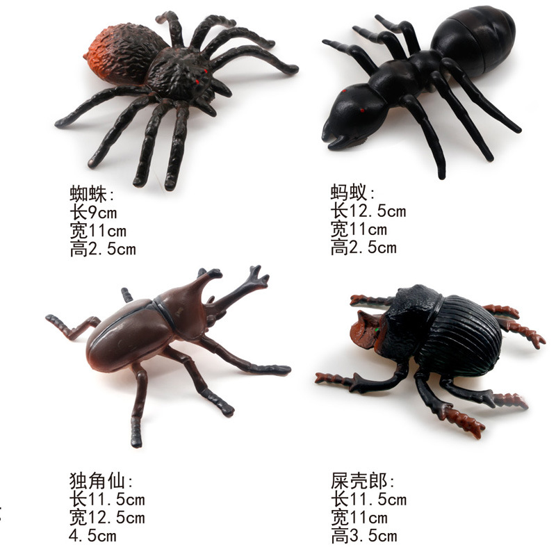 甲虫模型玩具 昆虫模型 七星飘虫蝴蝶屎壳郎独角仙金龟子动物模形