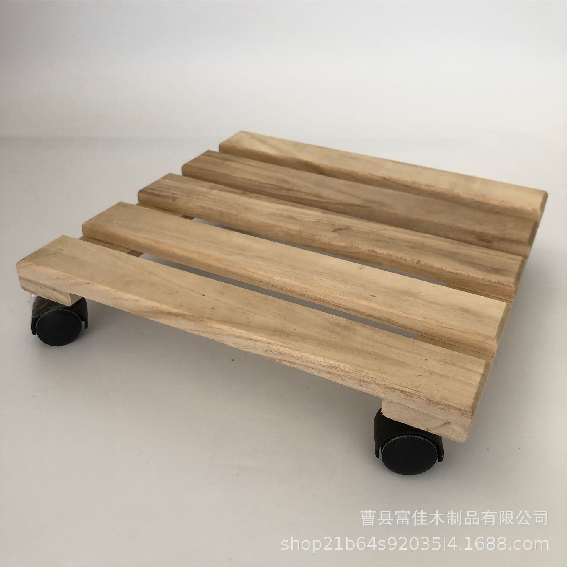 创意木质小推车花盆花架底座镂空可移动木质底盘可定制