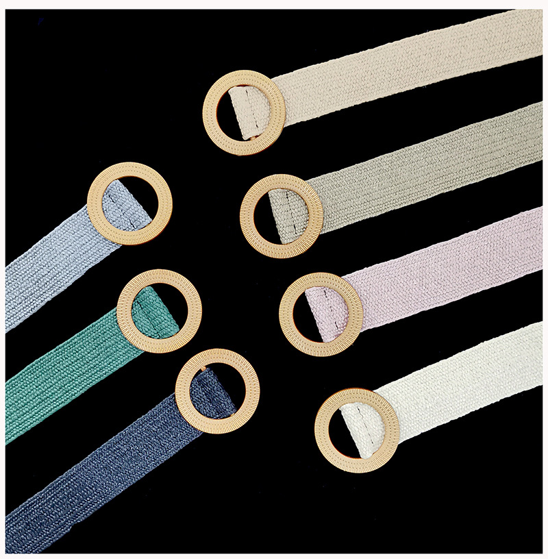 圆扣松紧皮带女草绳编织弹力圆环腰带女欧美潮款装饰裙腰封名族风