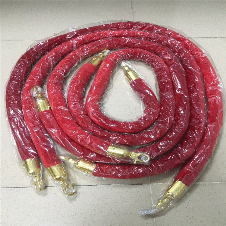 不锈钢礼宾杆挂绳金钩红绒绳15米酒店一米线礼宾绳