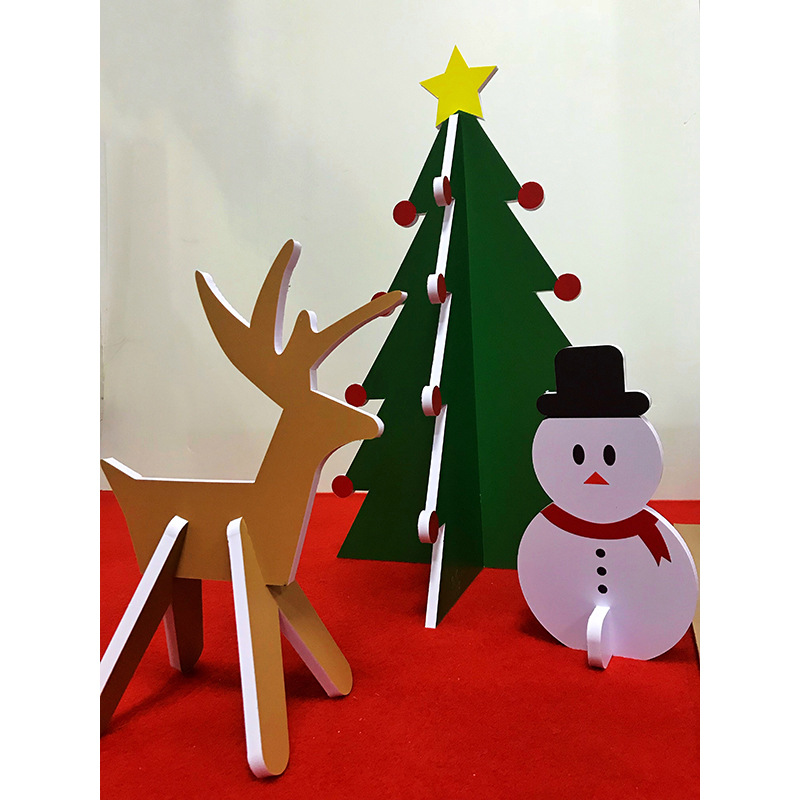 kt板广告 异型雪弗板雕刻户外安迪板写真新年橱窗道具写真喷绘