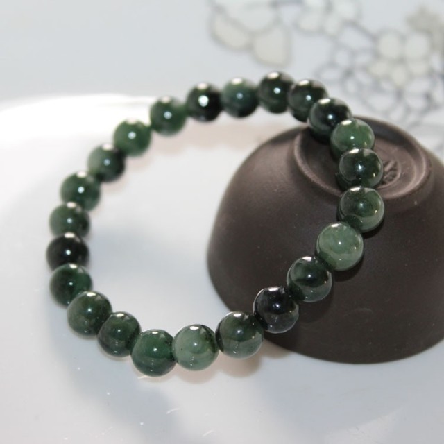 特价 老坑冰种油青翡翠珠子手链缅甸天然玉石a货 男女款手串