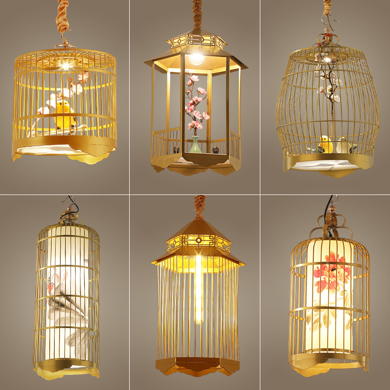灯笼吊灯新中式铁艺鸟笼灯中国风仿古饭店火锅店餐厅吧台工程灯具