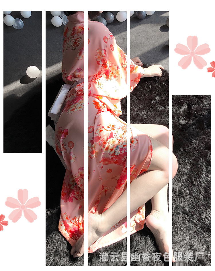 林林婷情趣内衣日系和服女长款猫女情趣睡衣诱惑女士雪纺1143