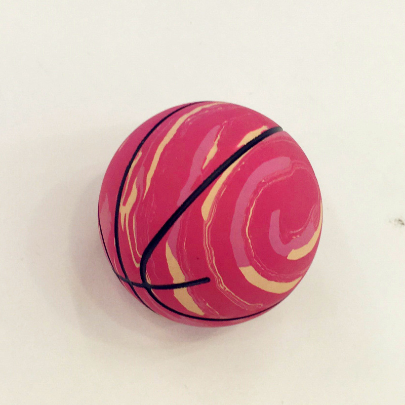 6cm迷你橡胶小篮球空心弹力球运球练习空心宠物训练高弹力橡胶球