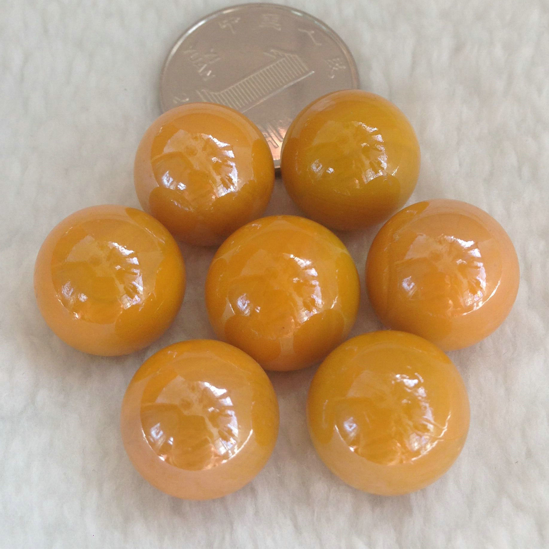 16mm陶瓷玻璃球弹珠 1.6cm跳棋玻璃珠 黄瓷红瓷玻璃球装饰工艺品