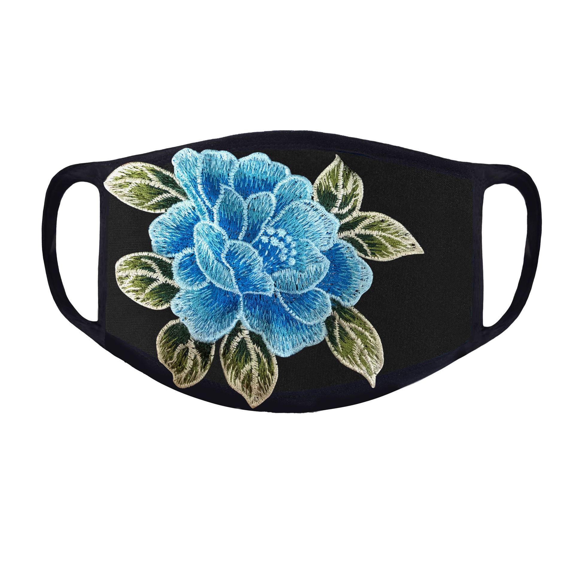 b0053春季夏季绣花防晒防尘可水洗男女成人口罩透气薄款口鼻罩