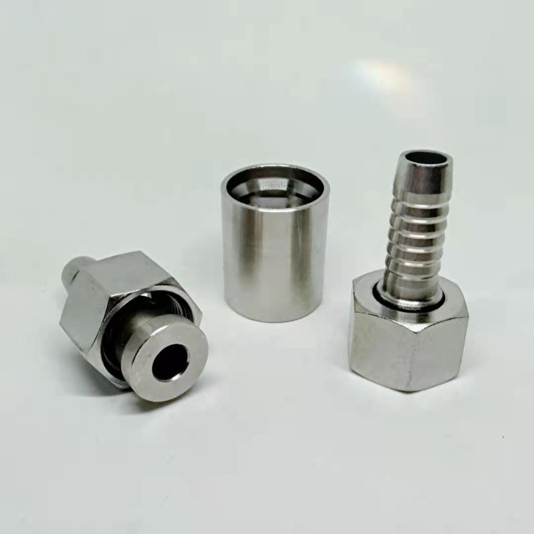 现货h型不锈钢胶管接头 24度锥卡套扣压式软管接头 液压高压油管