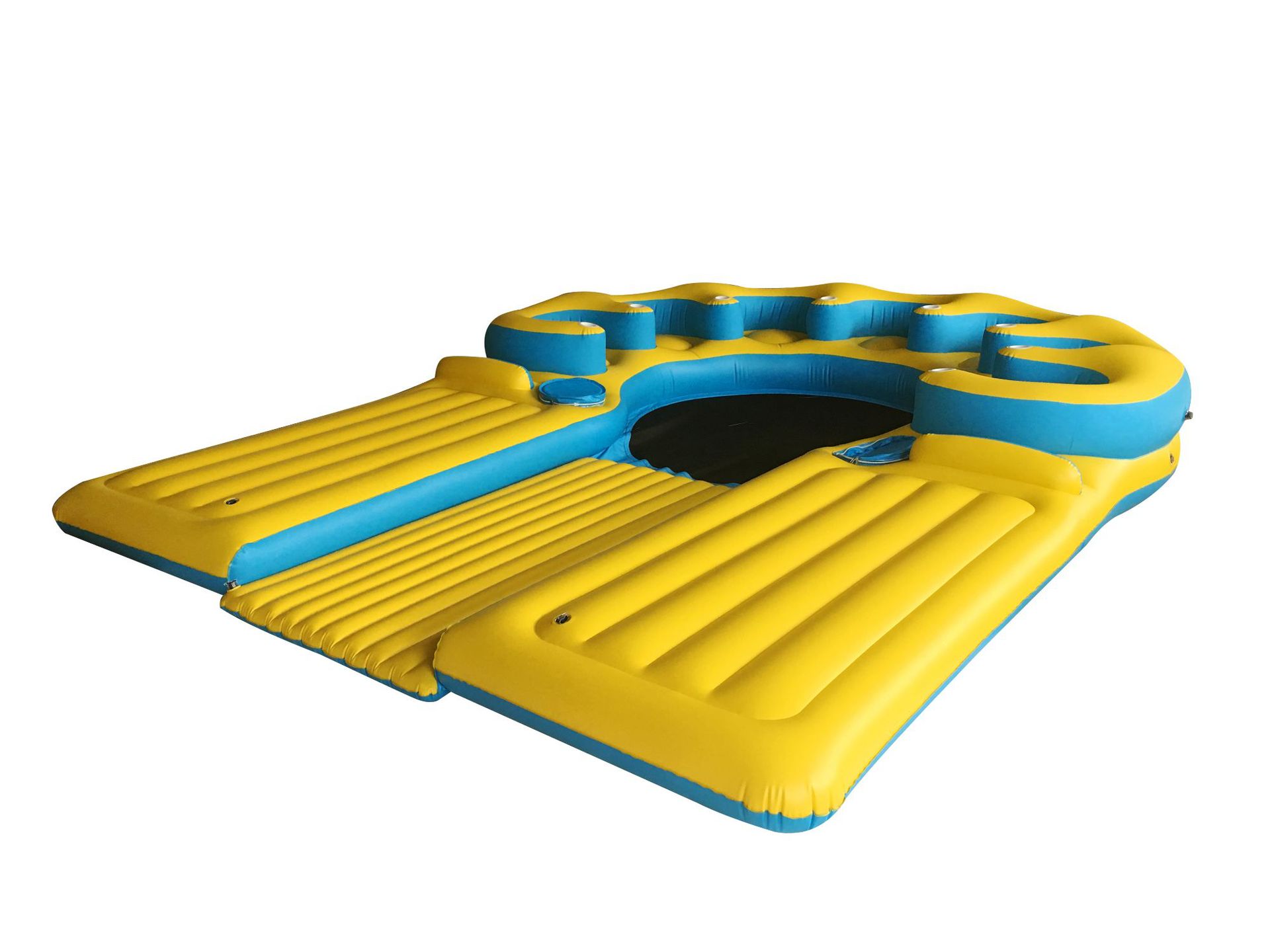 厂家订制 6人户外水上浮岛 大型休闲浮排浮床 水上超大充气床