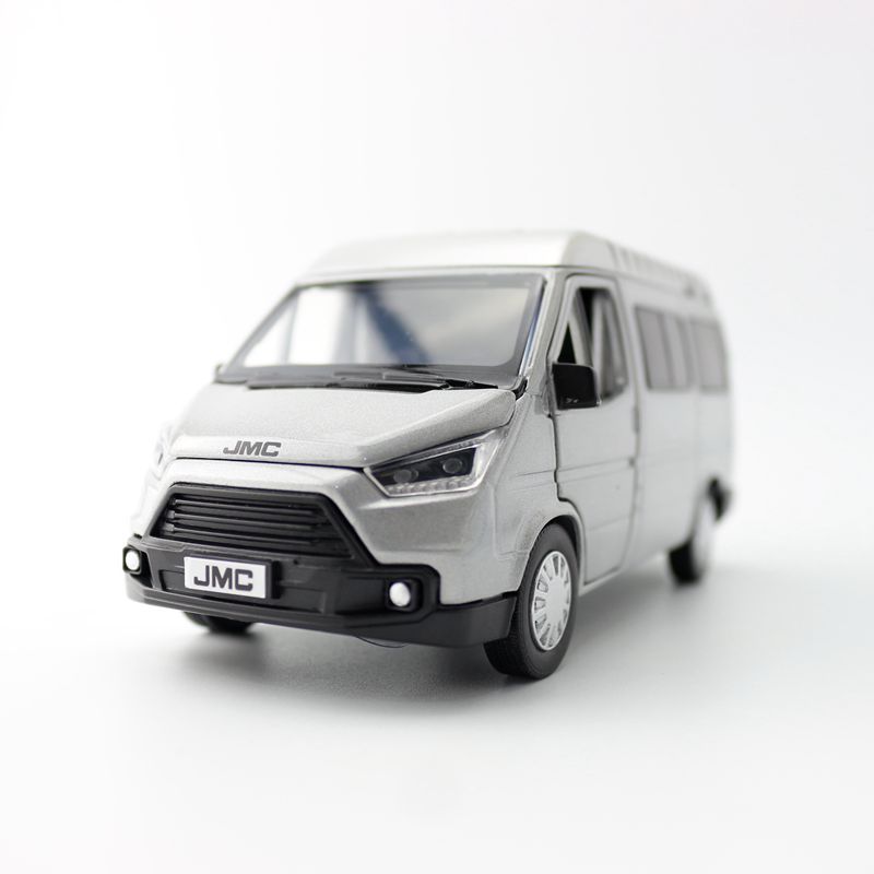 jkm玩具合金汽车模型1:32江铃特顺jmc面包车卸货车声光盒装