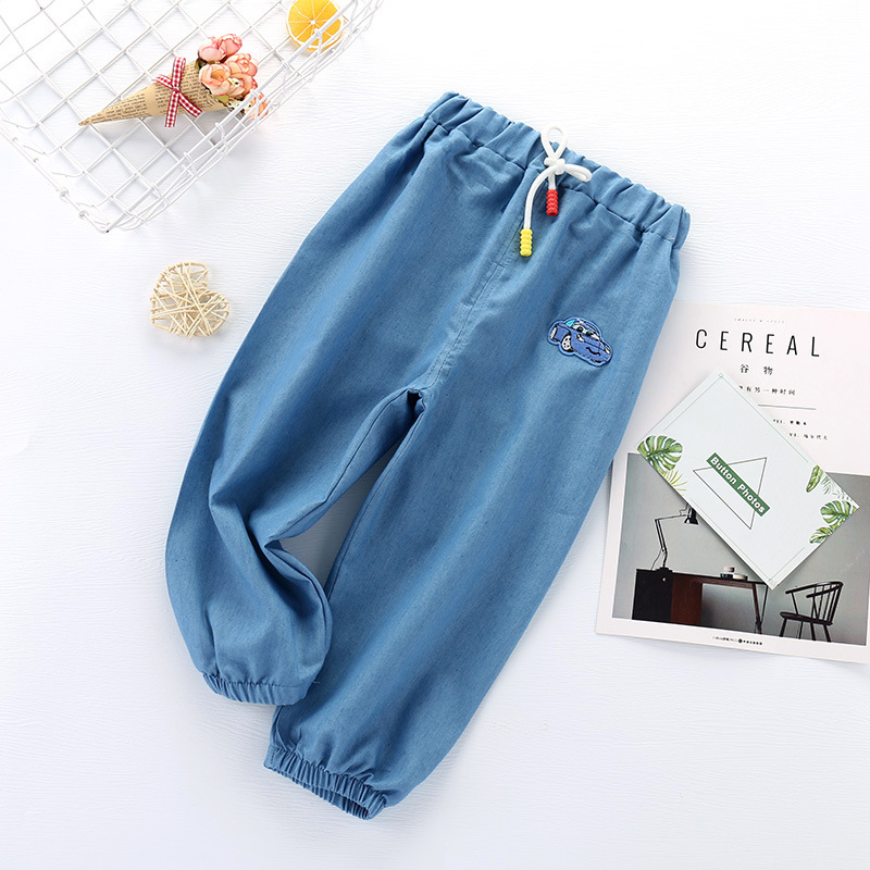 Children's Lightweight Breathable Denim Anti Mosquito Pants New Korean Style Summer Boys and Girls Pants Children Toddler Pants Cotton Fashion
