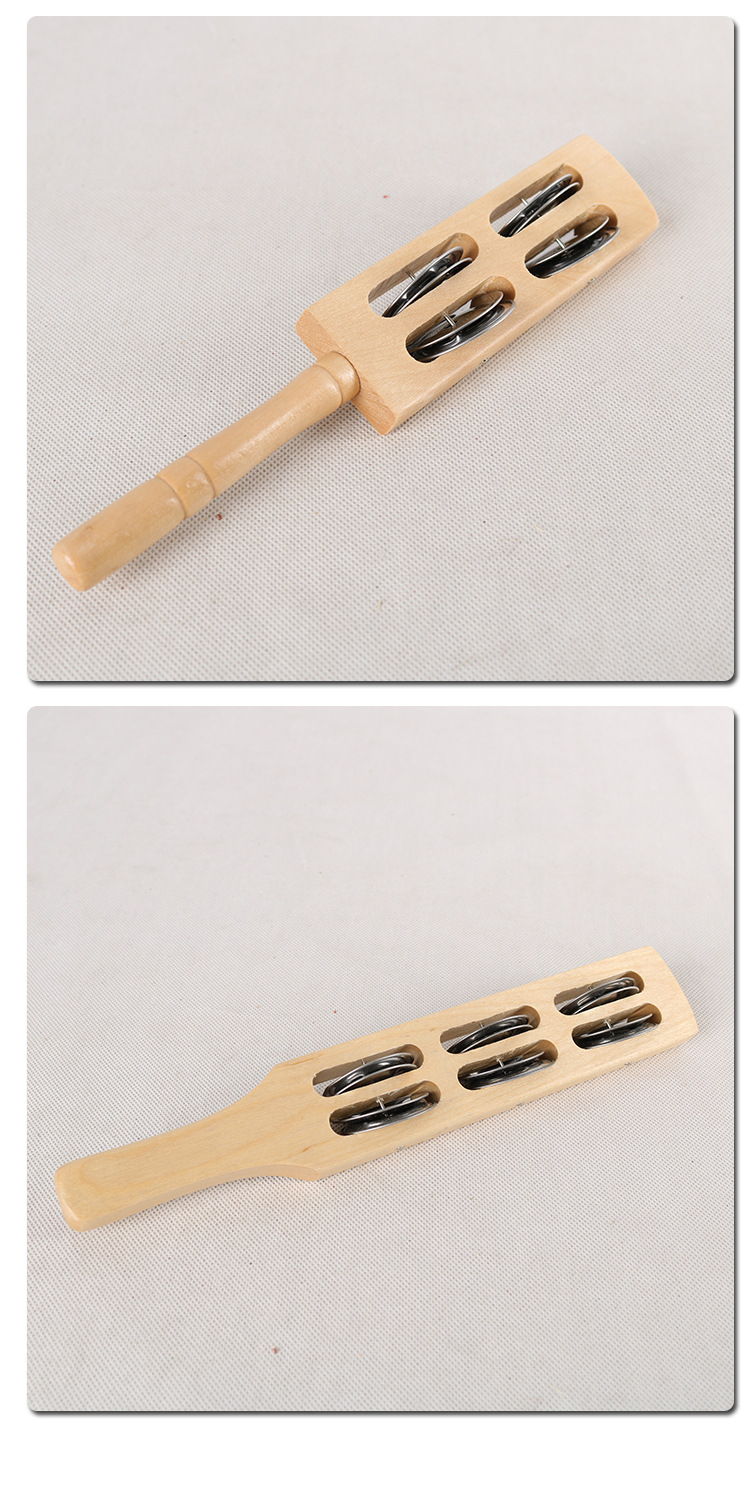 奥尔夫儿童板擦 打击乐器四铃板擦4铃板擦棒铃累6铃板擦2铃板擦