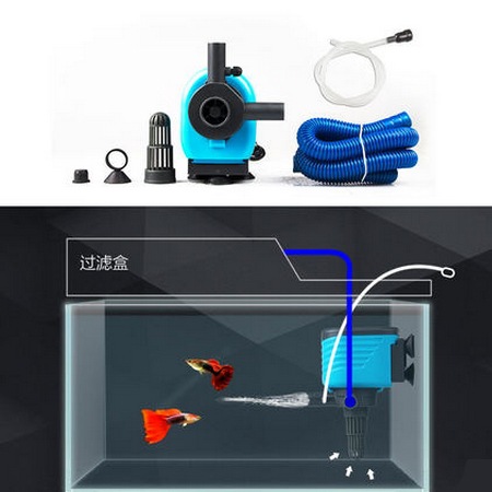 鱼乐地带潜水泵鱼缸增氧水族箱龟缸抽水泵三合一超静音造浪过滤泵