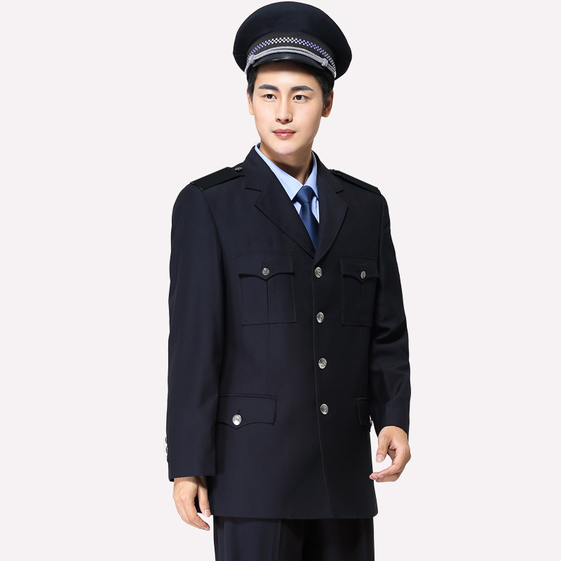 批发黑色保安服秋季保安制服酒店物业保安春秋款常服工作服套装男