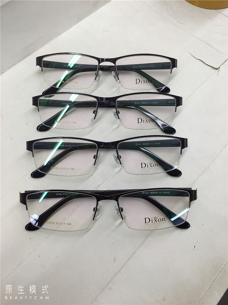 迪克逊22年5月18号返单款,半框合金镜面加塑钢腿中大框镜架2055