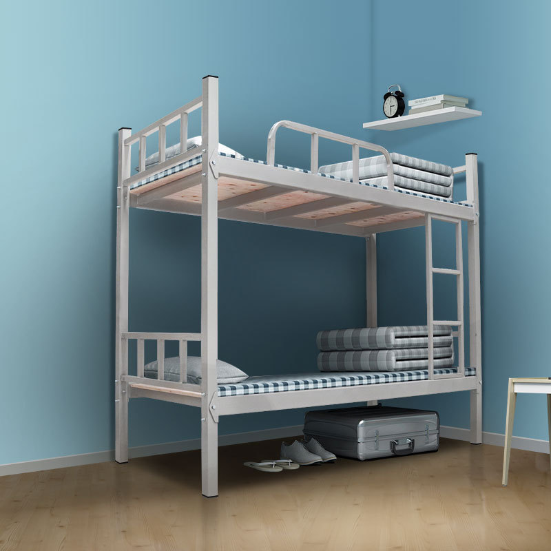 高低床带衣柜工地工人铁架床员工宿舍双层床 成人钢制学生上下床