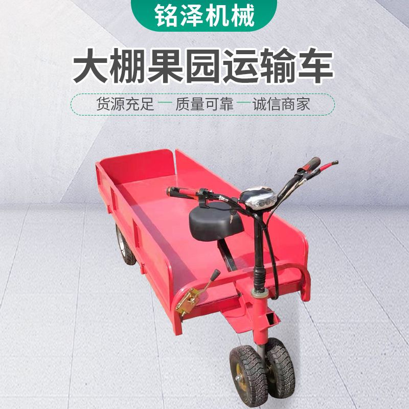 大棚温室果园电动搬运车 骑行平板蔬菜温室大棚搬运车