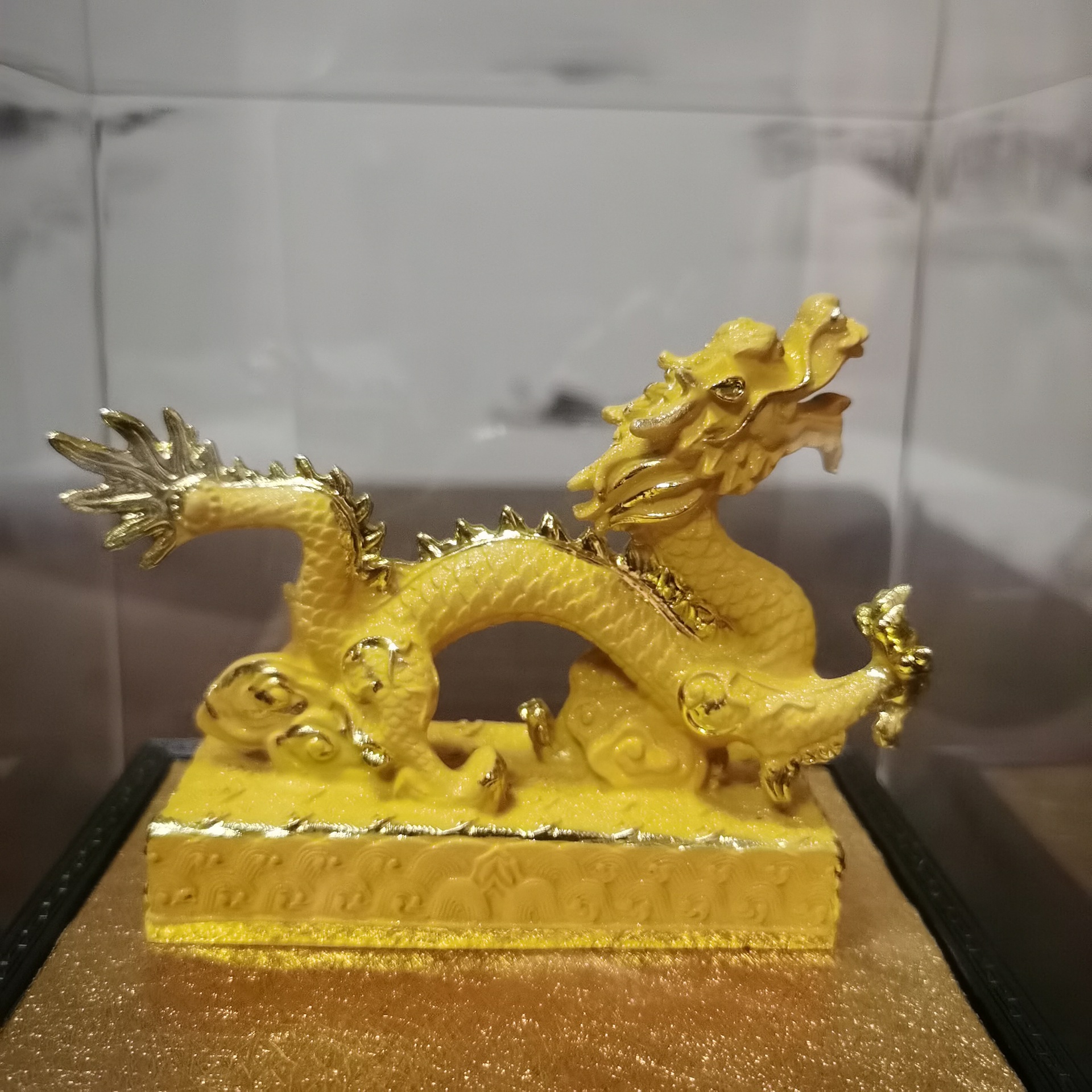 绒沙金龙生肖摆件 招财聚财家居摆件开运装饰品金店礼品