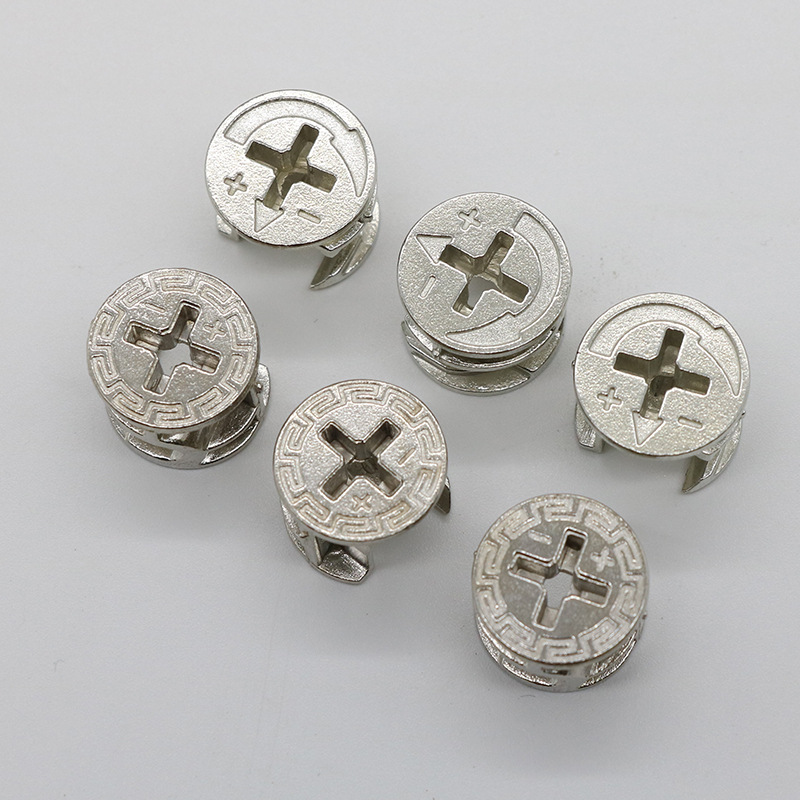 锌合金三合一连接件衣柜拼板式快装隐形连接件家具抽屉偏心轮锁扣