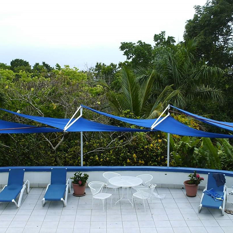 现货供应牛津布遮阳帆 防水篷布户外庭院遮阳布防水涤纶遮阳帆