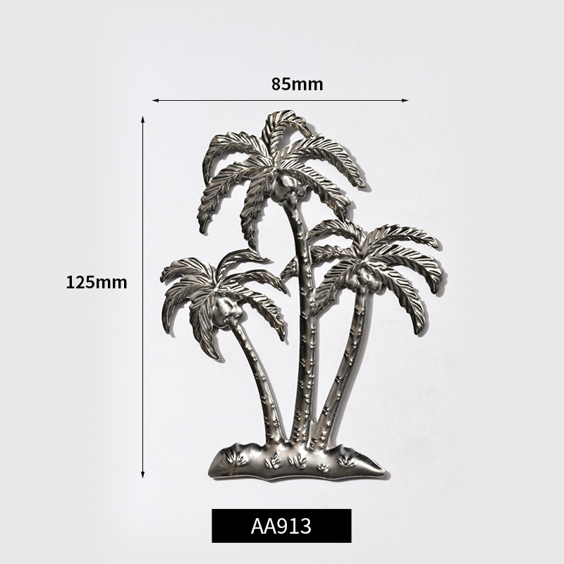 Cross-Border Metal Coconut Tree Stamping Leaves Flower Stand Bird Cage Decoration Wardrobe Iron Crafts Stamping Accessories