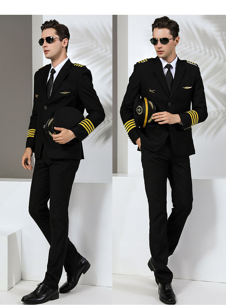空少制服外套男飞行员服装机长制服男空军西装演出服