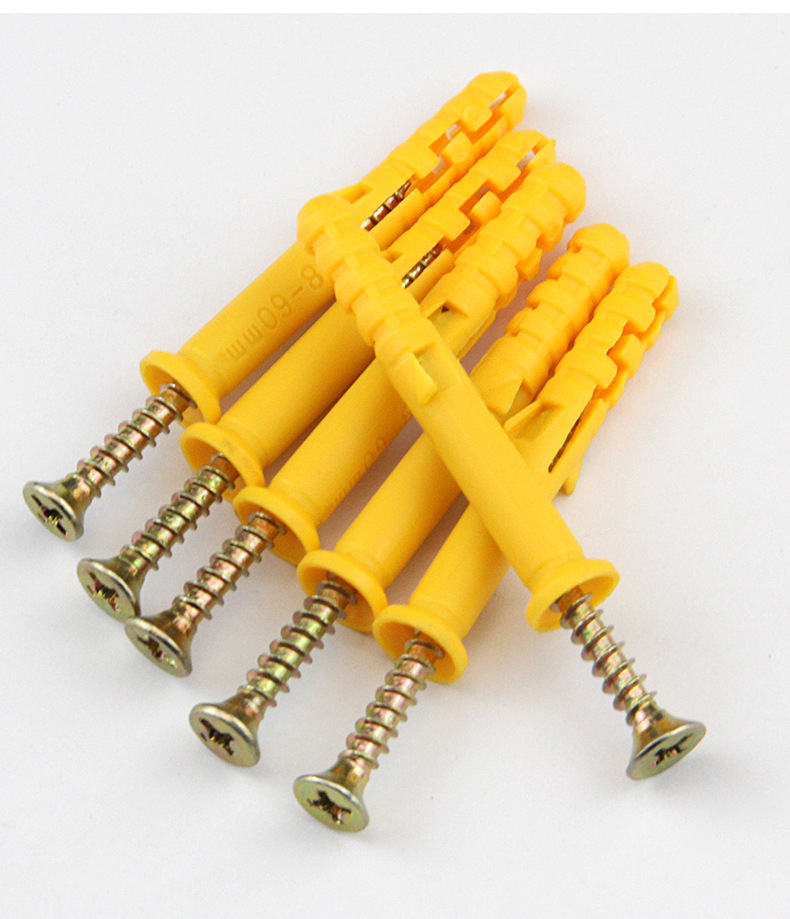 小黄鱼塑料膨胀螺丝栓螺加长膨胀管胶塞塞塞涨胀配自攻钉m6m8m10