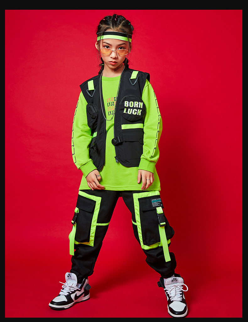 街舞套装男童六一儿童元旦演出服少儿hiphop潮服女童走秀潮装时尚