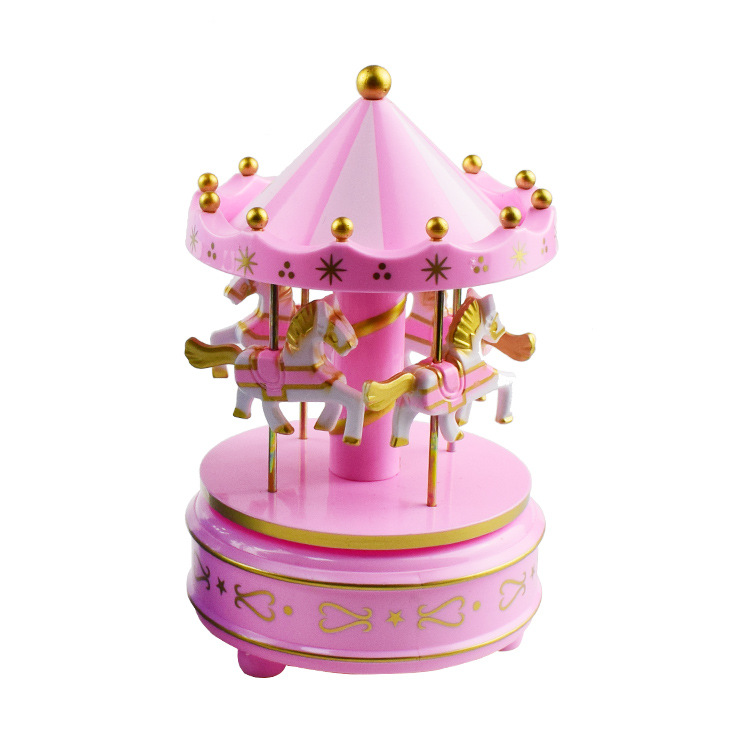 New Carousel Music Box Cake Ornaments Birthday Gift Children's New Toy Trojan Decoration