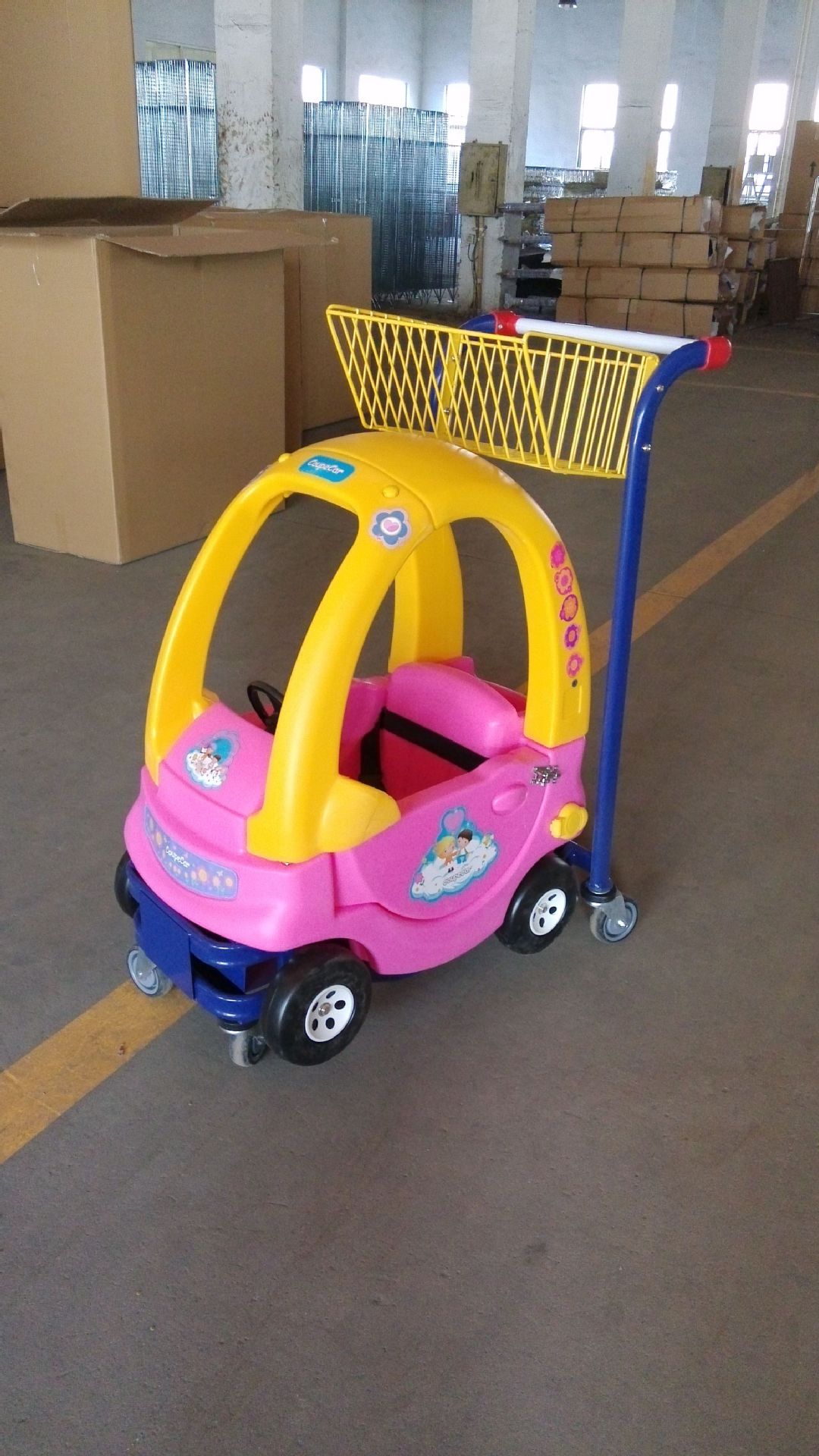 苏州凌晔k10超市儿童购物车商场宝宝手推车机场卡通车双人童趣车