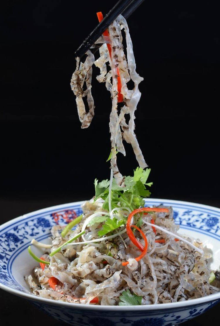 5袋包邮泡椒鱼皮开袋即食冷冻小吃 凉拌香辣鱼皮下酒菜小零食批发