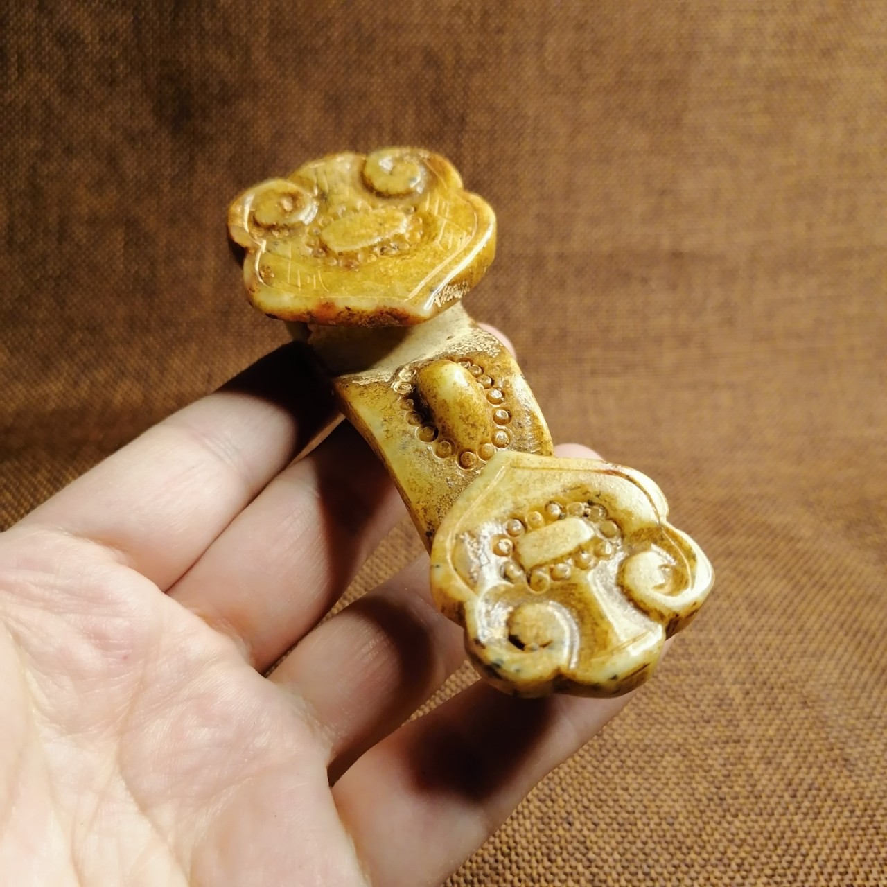 古玩杂项古玉老玉岫玉古玩古董仿古玉如意福寿如意摆件批发收藏