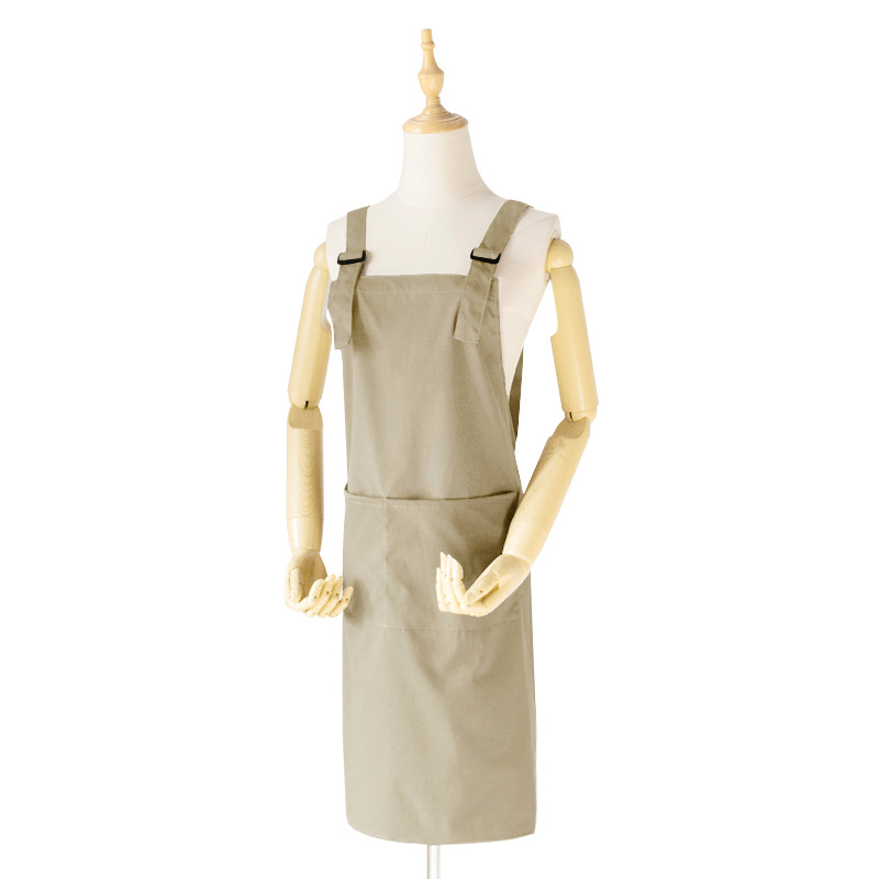 高端防泼水双肩围裙外贸出口亚马逊定制印字烘焙绘画罩衣工作服