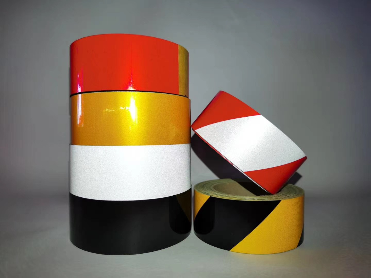 消防安全反光条黑黄红道路交通反光膜警戒线 警示胶带反光条消防