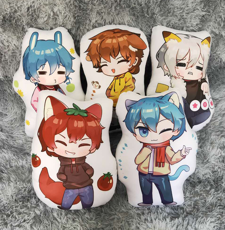 原创阴阳怪气男团抱枕靠垫二次元双面印花抱枕中国boy老番茄周边