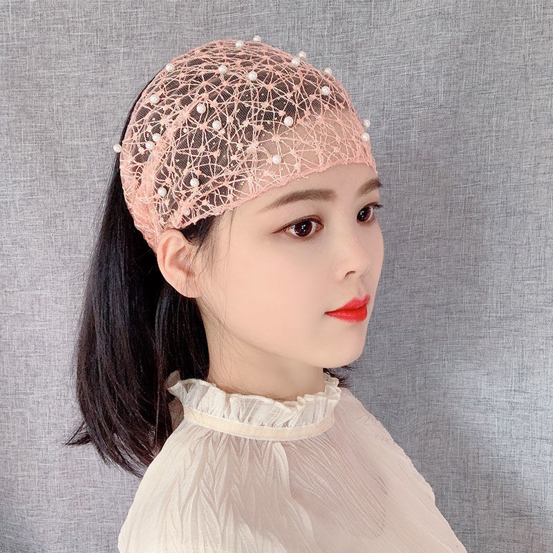 珍珠宽边遮白发头饰帽子碎发头套女神器发卡网红发饰发夹发带头巾