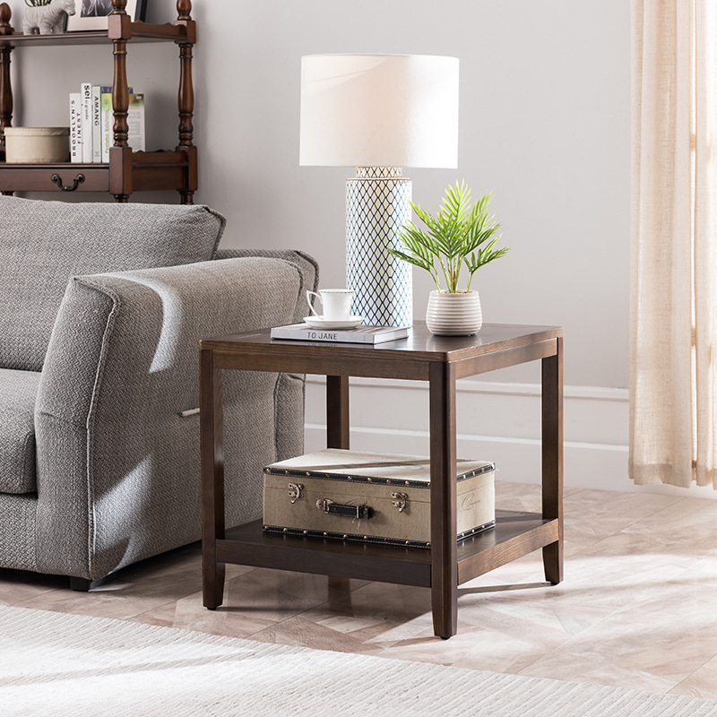 2020现代简约沙发边几角几客厅中式边柜角柜实木小茶几正方形储物