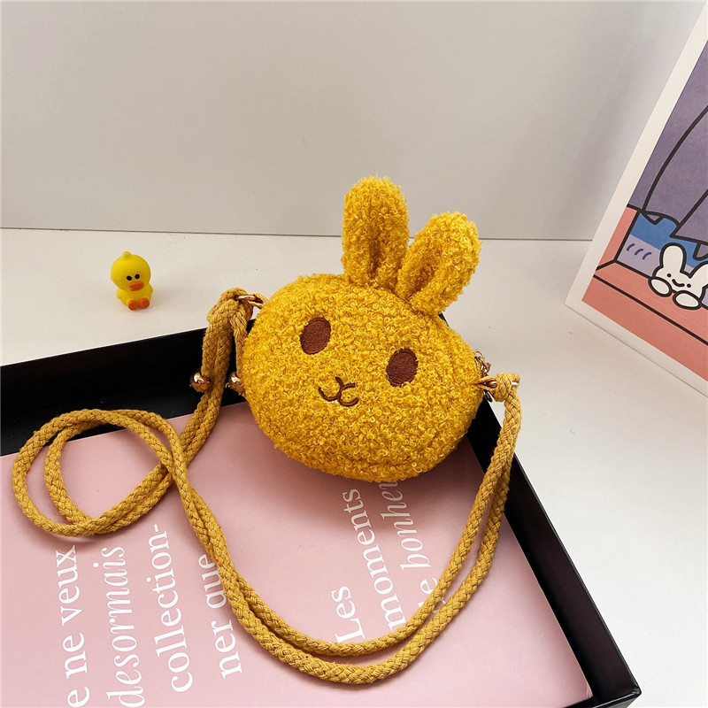 New Children's Small Bags Cute Plush Rabbit Crossbody Bag Fashion Princess Coin Purse Baby Girl Accessory Bag Fashion