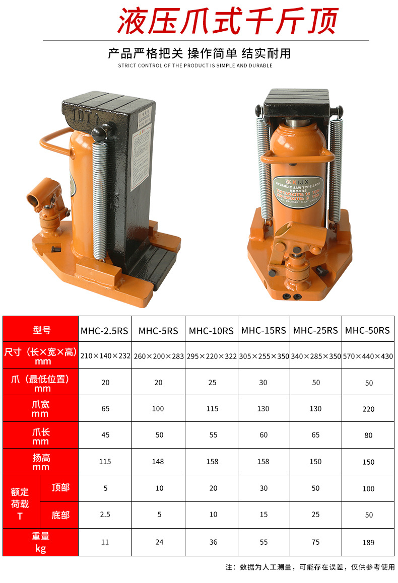厂家直销爪式千斤顶5t10t20t30t50t油压千斤顶手动液压千斤顶批发