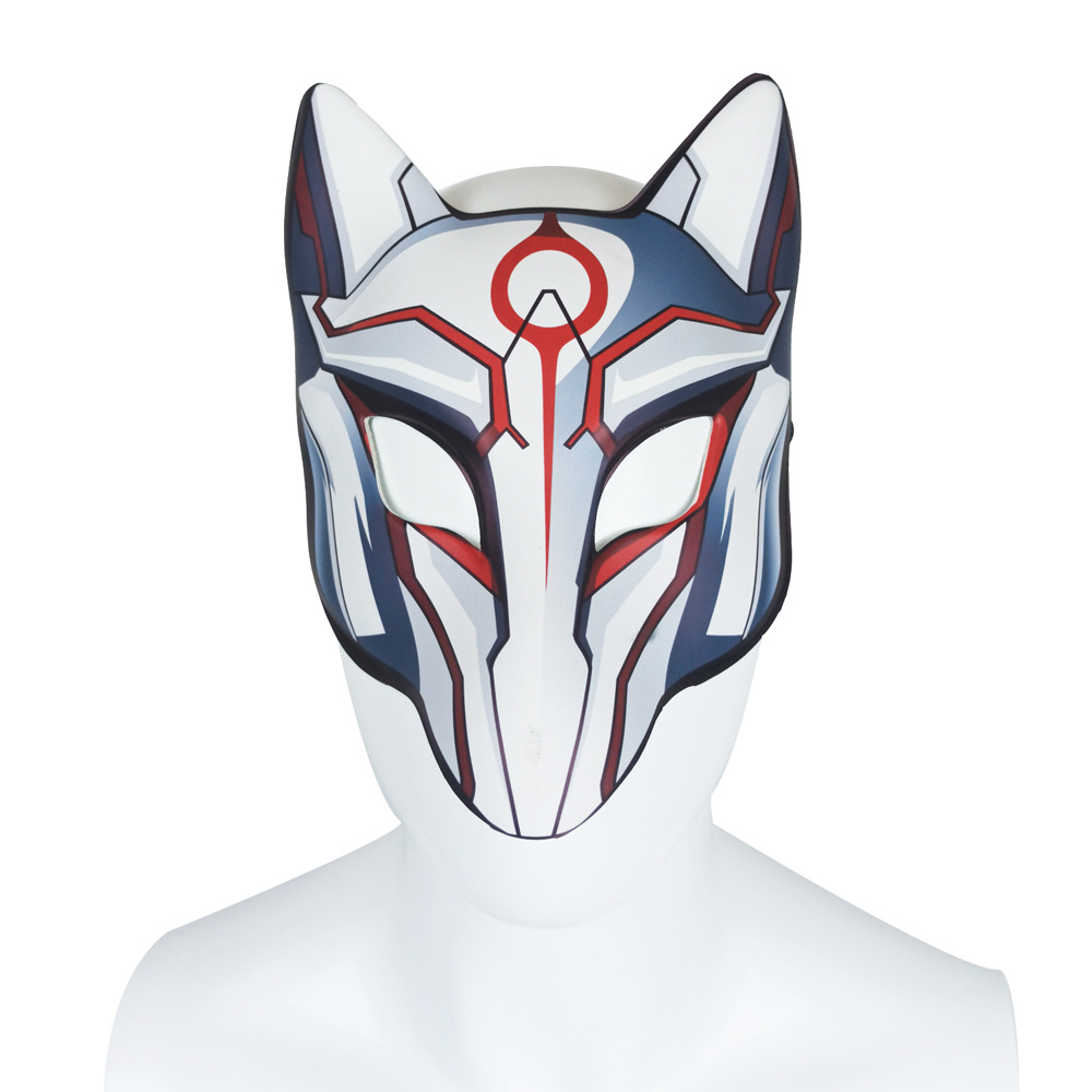 跨境货源万圣节狂欢节化妆舞会皮革印刷机甲机械狐狸面具