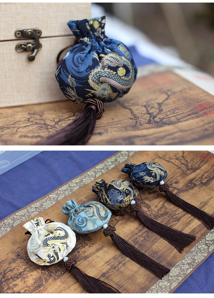 【渊泰】香包香囊纯棉麻龙纹驱蚊车挂腰佩安神助睡眠订制