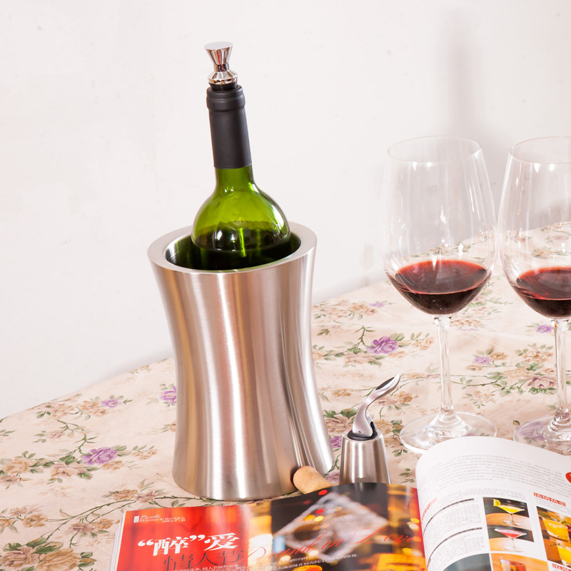冷却桶不锈钢冰桶双层隔热家用户外香槟红酒啤酒冷却器ktv酒具批