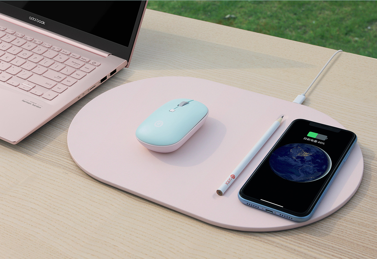 华硕a豆无线鼠标多彩粉色女生光电办公笔记本电脑一体机通用