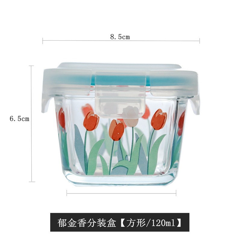 Bird's Nest Peach Gum Storage Bottle Sealed Box Glass Bottle with Lid Portable Home Mini Crisper Food Grade Jam Bowls